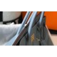 Hermes Blue Lin Clemence Birkin 35cm Bag