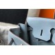 Hermes Blue Lin Clemence Birkin 35cm Bag