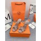 Hermes Heden 80 Sandals in Beige Suede Leather with Rhinestone