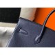 Hermes Navy Blue Clemence Birkin 35cm Bag