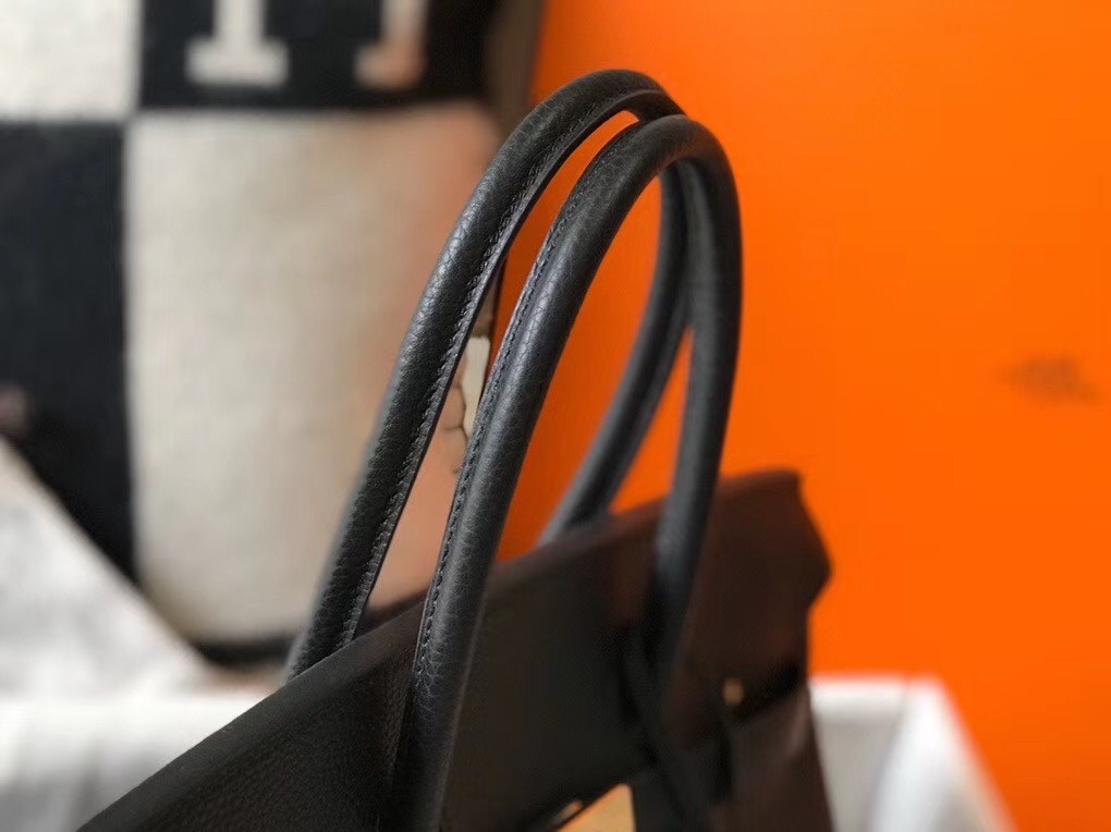 Hermes Black Clemence Birkin 35cm Bag