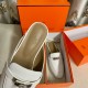 Hermes Women's Oz Mules in White Leather