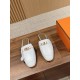 Hermes Women's Oz Mules in White Calfskin