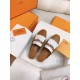 Hermes Women's Oz Mules with Fringed in Brown/White Leather