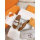 Hermes Women's Oz Mules with Fringed in Brown/White Leather