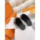Hermes Women's Oz Mules with Fringed in Black/White Leather