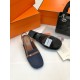Hermes Infinie 50 Slingback Pumps in Denim