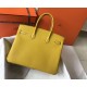 Hermes Yellow Clemence Birkin 35cm Bag