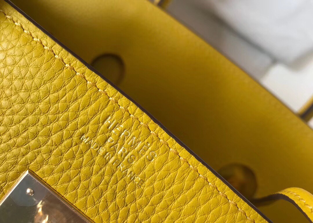 Hermes Yellow Clemence Birkin 35cm Bag
