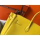 Hermes Yellow Clemence Birkin 35cm Bag