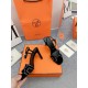 Hermes Heden 80 Sandals in Black Suede Leather with Rhinestone