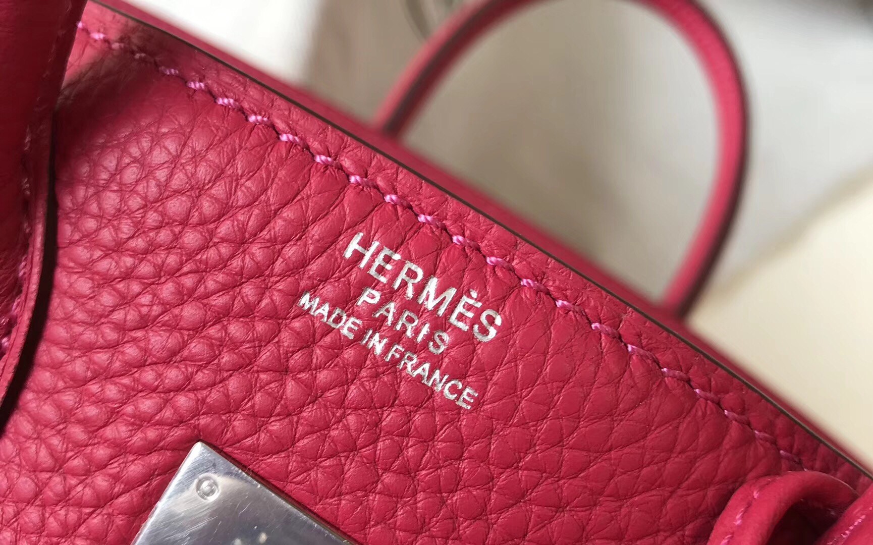 Hermes Rose Red Clemence Birkin 35cm Bag