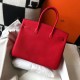 Hermes Red Clemence Birkin 35cm Bag