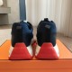 Hermes Men's Impulse Sneakers in Navy Fabric and Leather