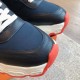 Hermes Men's Impulse Sneakers in Navy Fabric and Leather