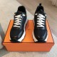 Hermes Men's Impulse Sneakers in Black Fabric and Leather