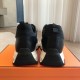 Hermes Men's Impulse Sneakers in Black Fabric and Leather