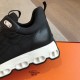 Hermes Men's Impulse Sneakers in Black Fabric and Leather