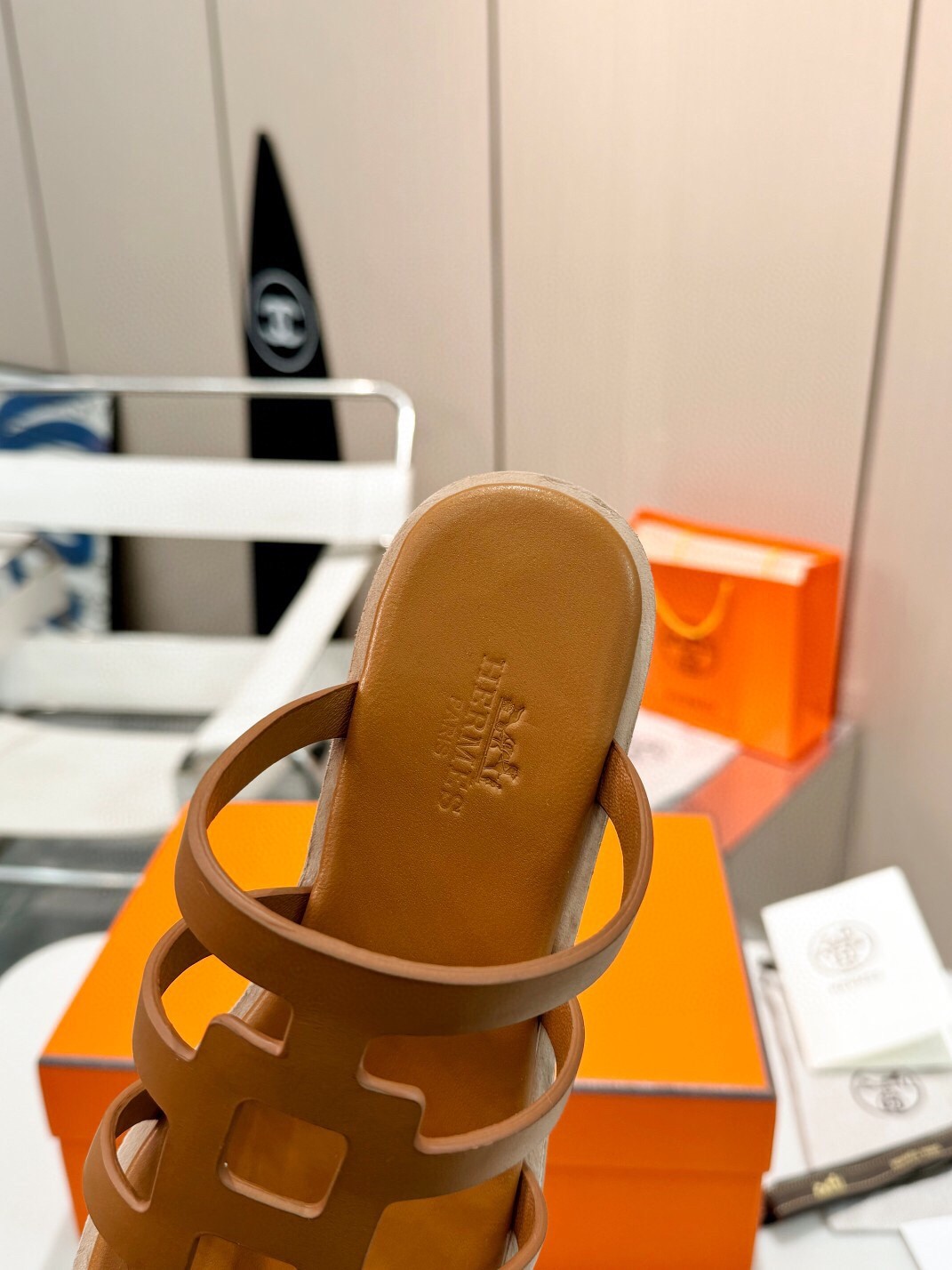 Hermes Isabella 30 Sandals in Brown Calfskin