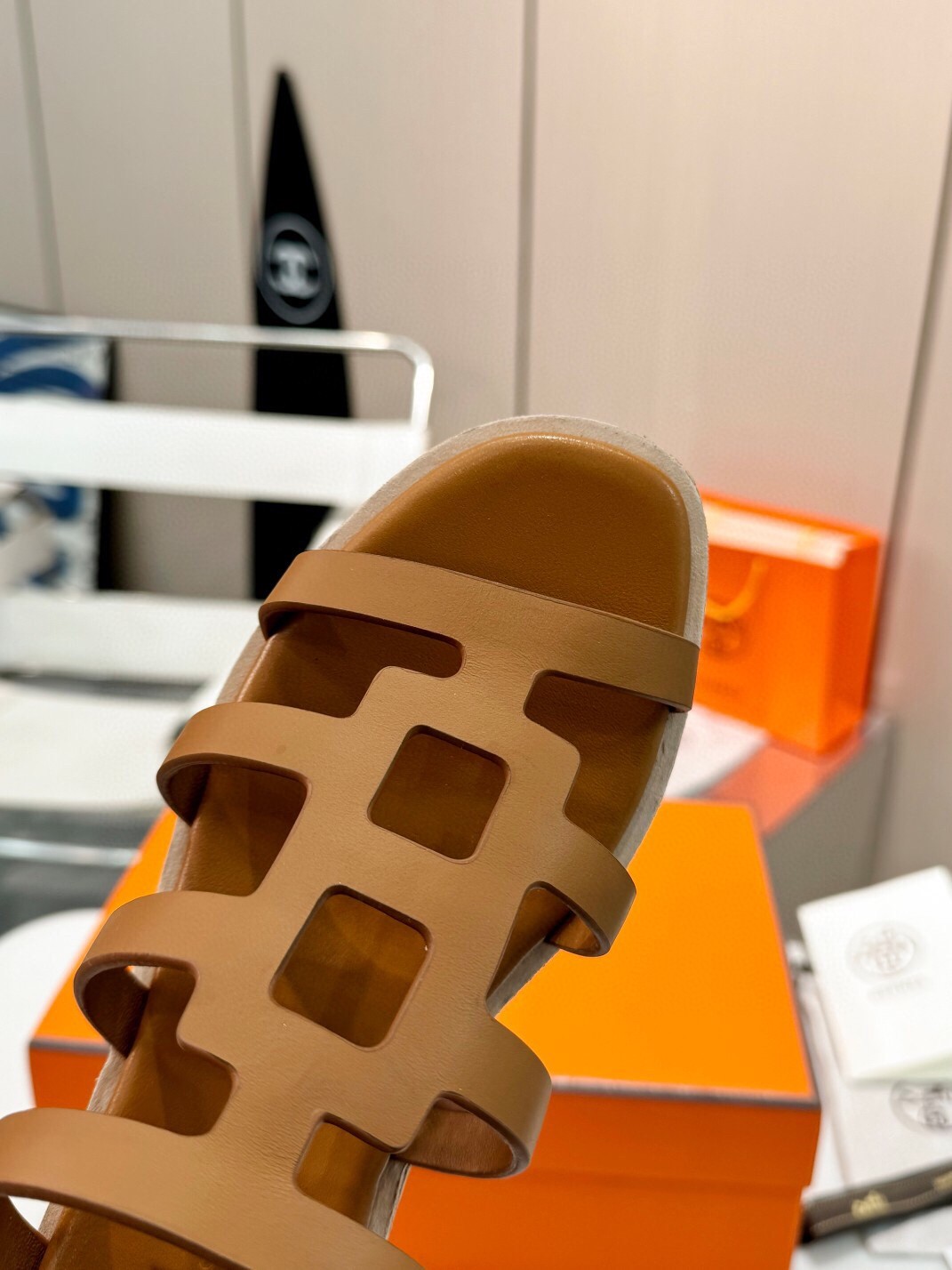 Hermes Isabella 30 Sandals in Brown Calfskin