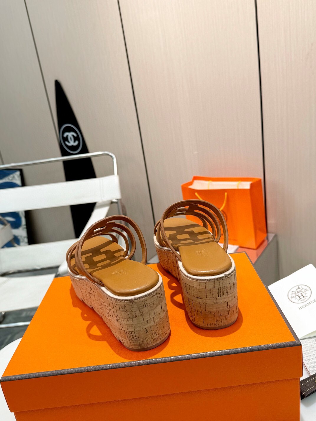 Hermes Isabella 30 Sandals in Brown Calfskin