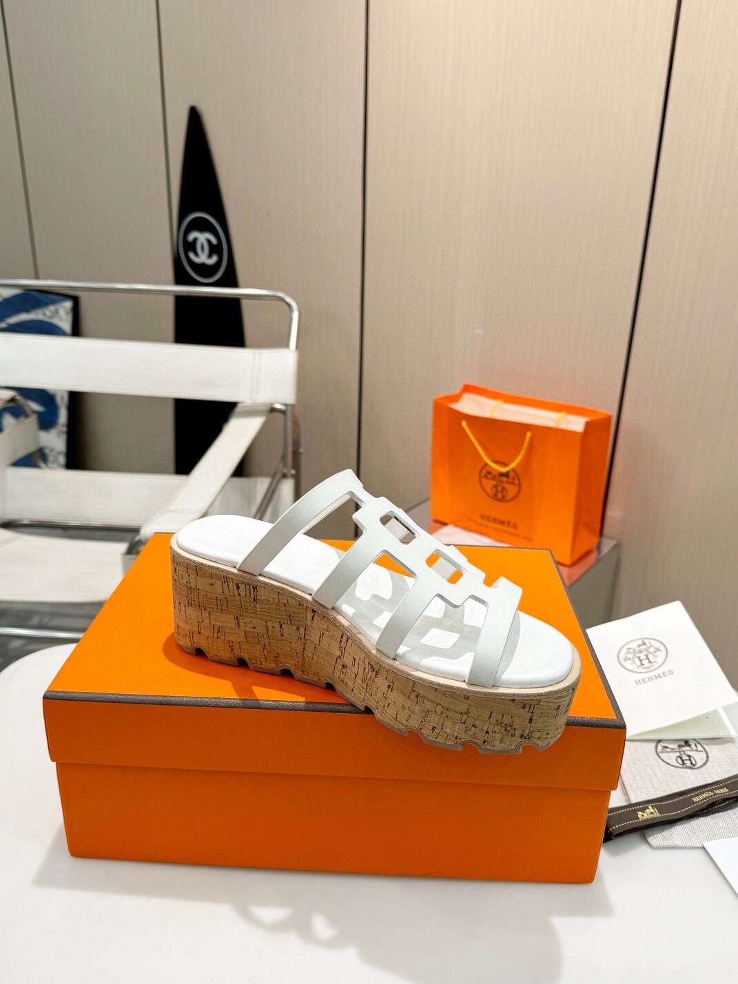 Hermes Isabella 30 Sandals in White Calfskin