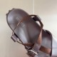 Hermes Inboard Sandals in Burgundy Leather and Ribbon