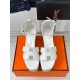 Hermes Elda Espadrilles in White Leather
