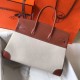 Hermes Canvas Birkin 35cm Bag With Brown Leather