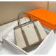 Hermes Garden Party 30cm Bag in Toile and Taupe Leather