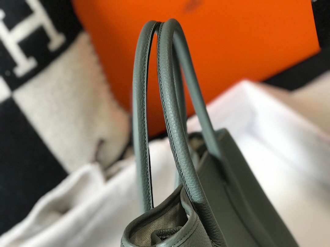 Hermes Garden Party 36 Bag In Vert Amanda Clemence Leather
