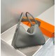 Hermes Lindy 26cm Bag In Gris Meyer Clemence Leather GHW