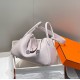 Hermes Lindy 30cm Bag In Mauve Pale Clemence Leather PHW