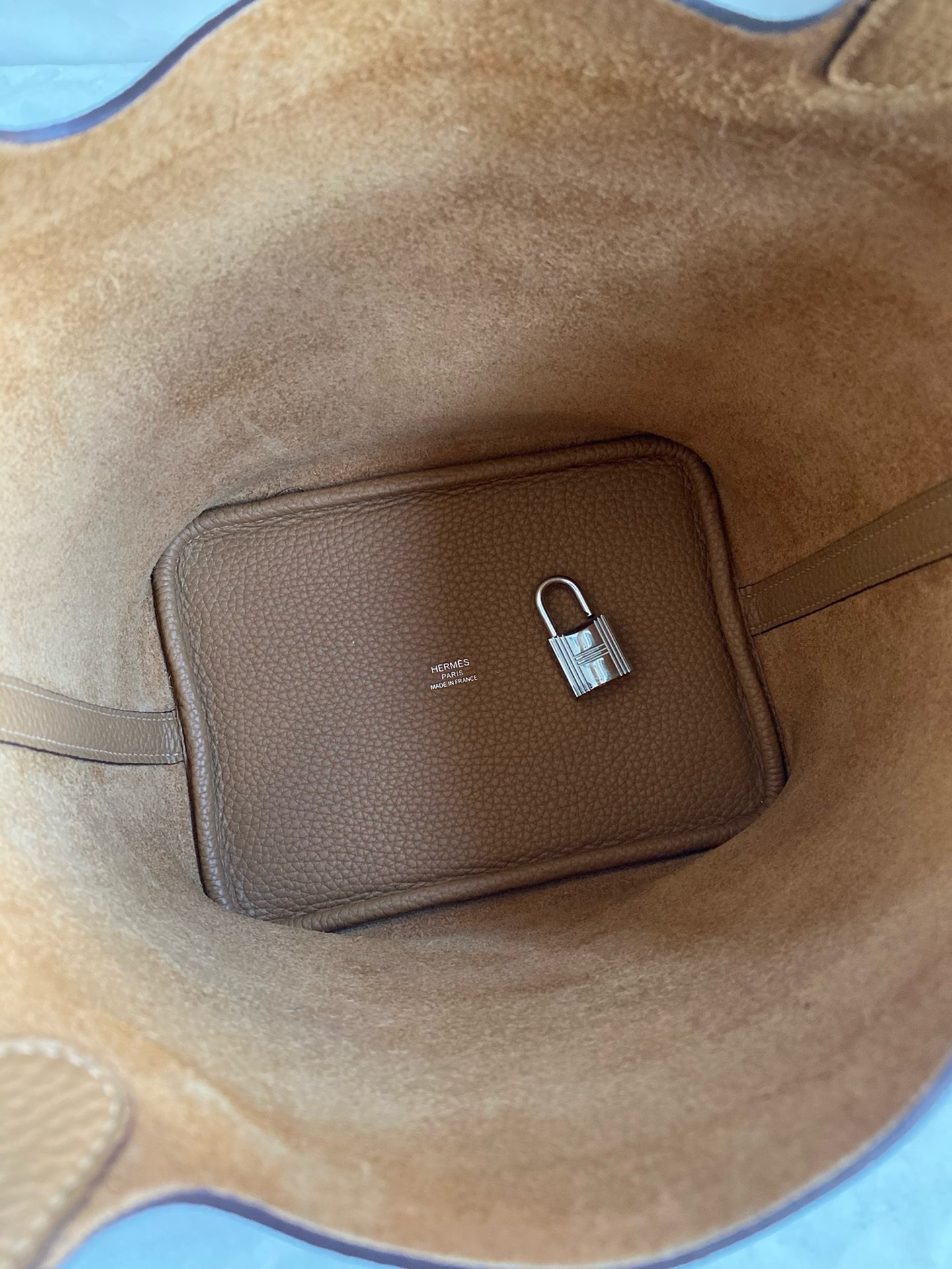 Hermes Picotin Lock 18 Handmade Bag in Biscuit Clemence Leather