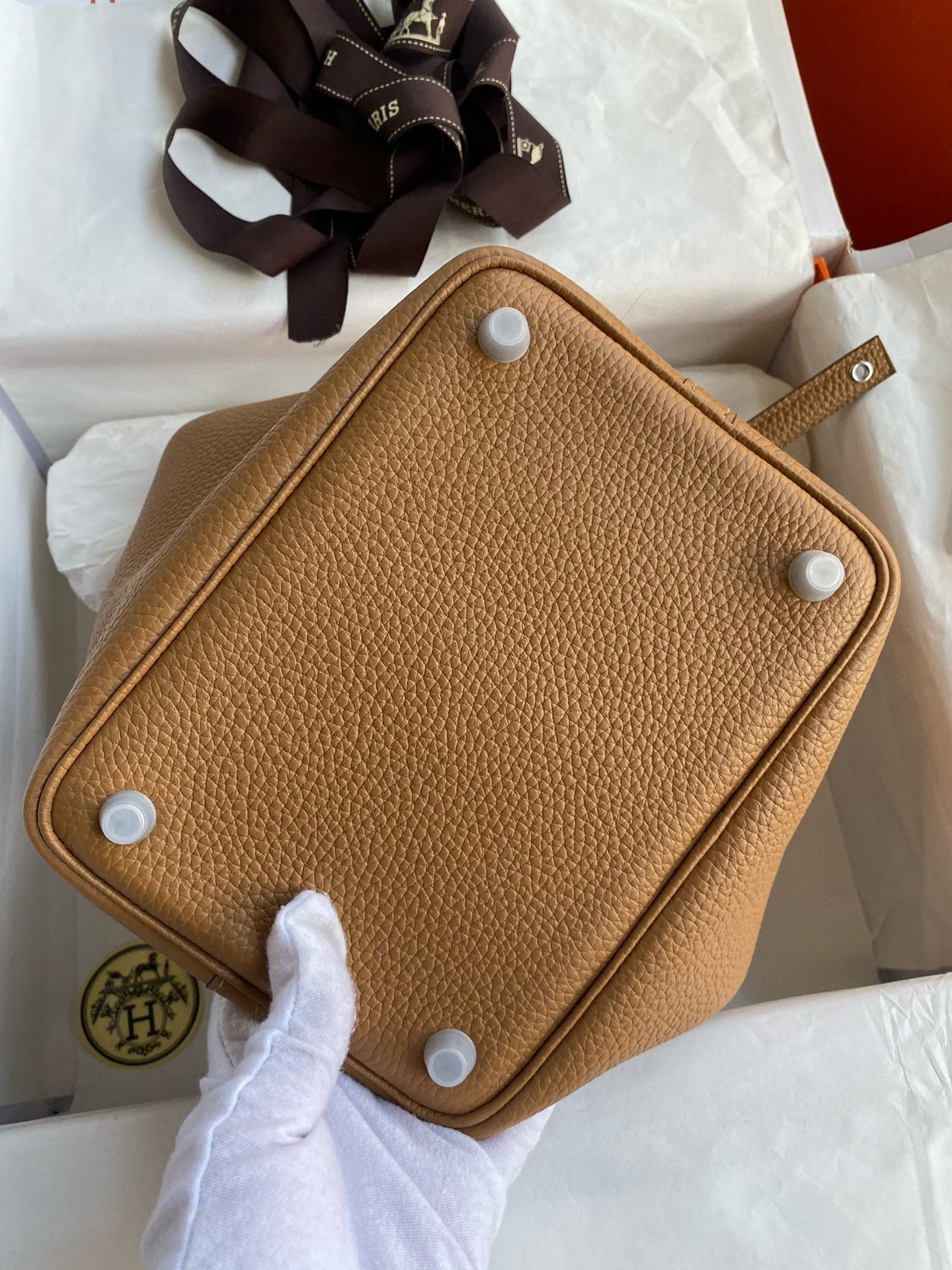 Hermes Picotin Lock 18 Handmade Bag in Biscuit Clemence Leather