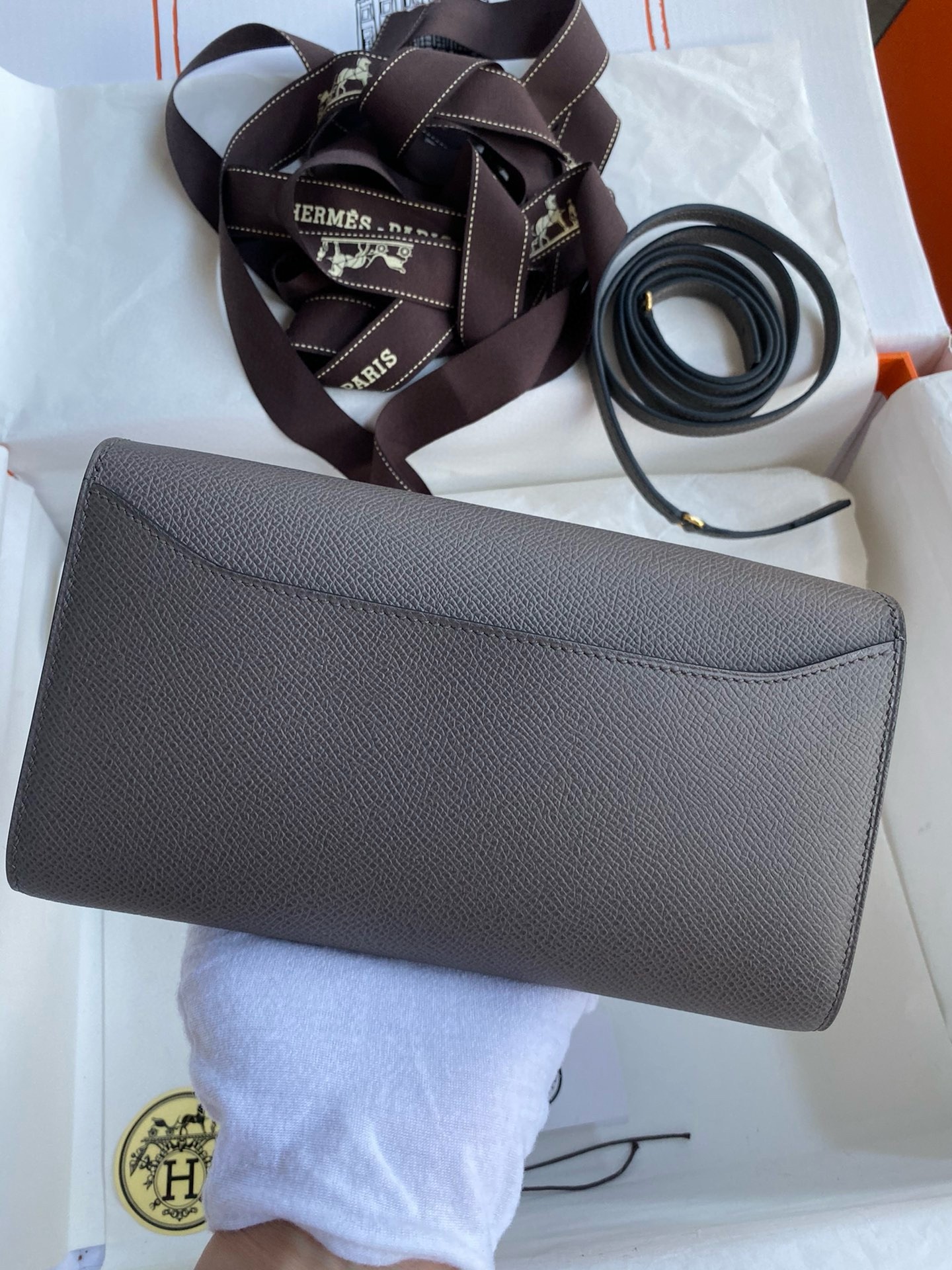 Hermes Constance To Go Wallet in Etain Epsom Calfskin