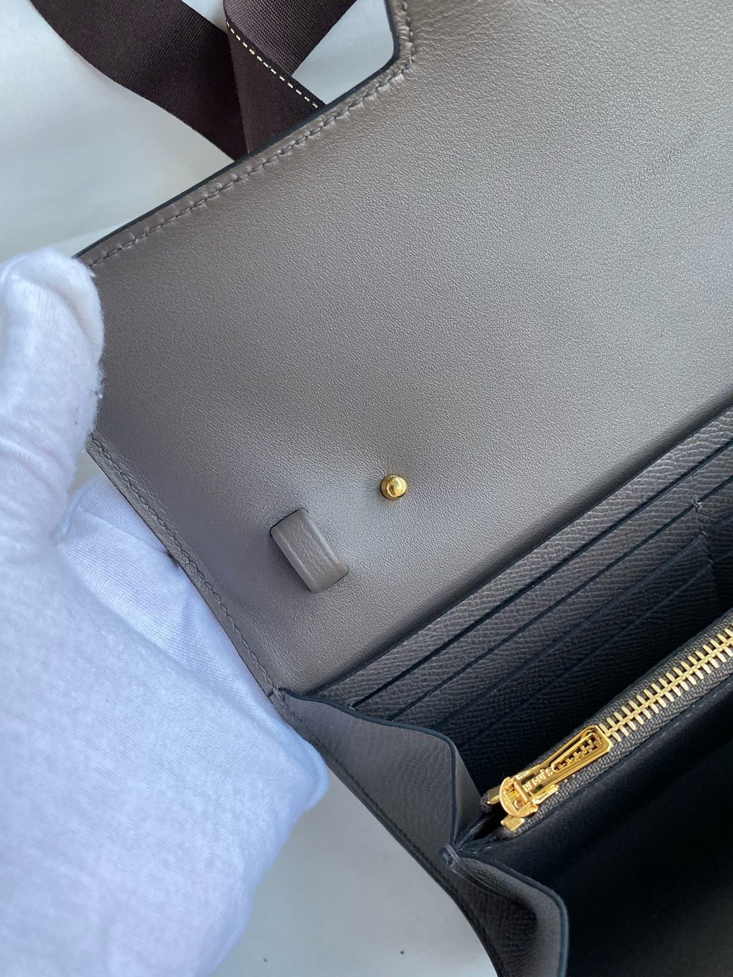 Hermes Constance To Go Wallet in Etain Epsom Calfskin
