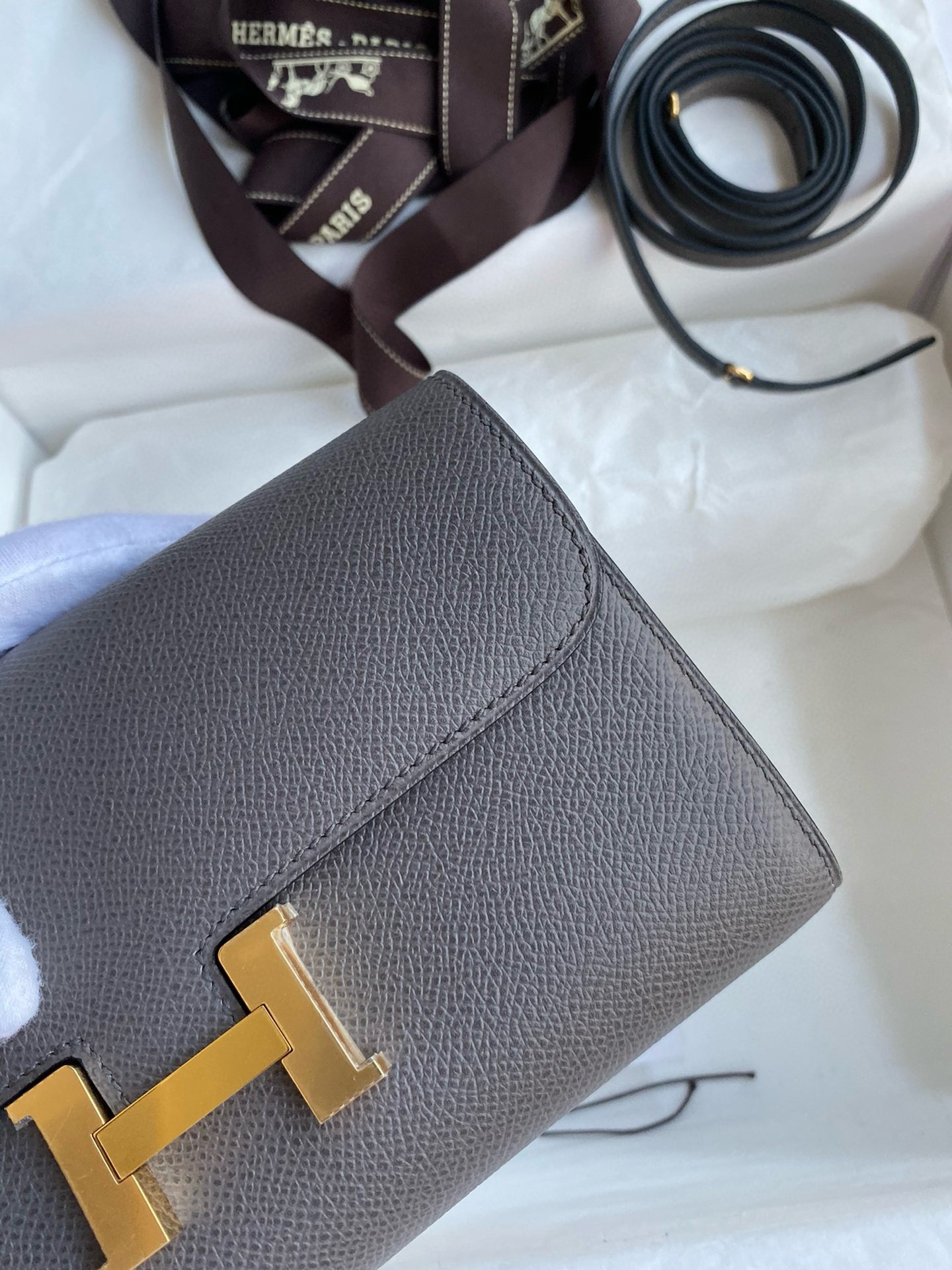 Hermes Constance To Go Wallet in Etain Epsom Calfskin