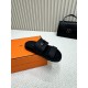 Hermes Men's Jackson Sandal in Black Calfskin