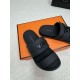 Hermes Men's Jackson Sandal in Black Calfskin