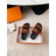 Hermes Men's Jackson Sandal in Brown Suede Leather