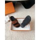 Hermes Men's Jackson Sandal in Brown Suede Leather