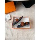Hermes Men's Jackson Sandal in Brown Suede Leather