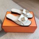 Hermes Women's Isle Sandals in White Leather