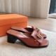 Hermes Women's Ilot 50 Sandals in Brown Leather