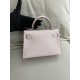 Hermes Kelly Mini II Sellier Bag In mauve pale Epsom Calfskin