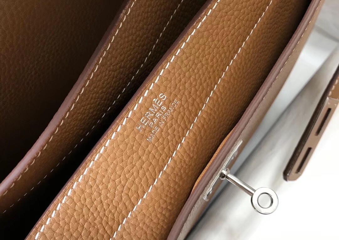 Hermes Kelly Depeche 38 Briefcase In Brown Calfskin