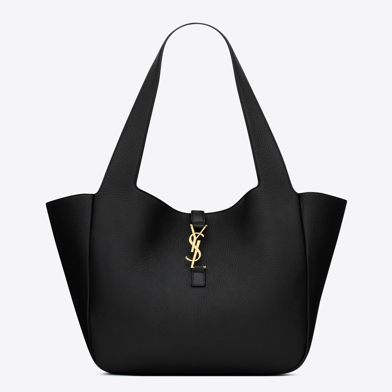 Saint Laurent LE 5 A 7 Bea Tote Bag in Black Grained Leather