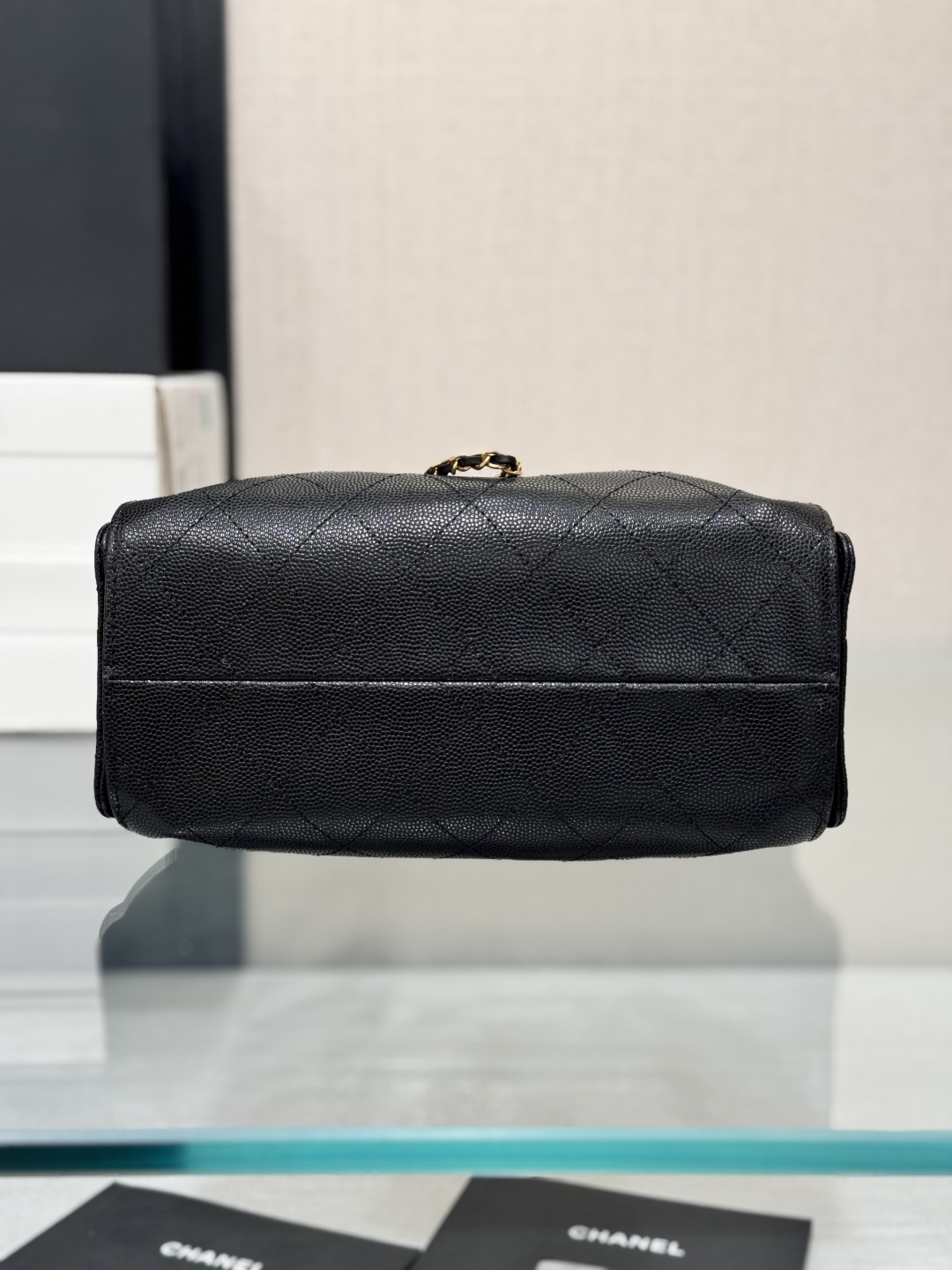 CHANEL 25 mini Handbag in Black Caviar Leather(20*22*12.5cm)