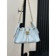 CHANEL 25 mini Handbag in Light Blue Caviar Leather(20*22*12.5cm)